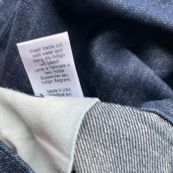 ASKK NY Denim Trouser Wide Leg Indigo Linen Cotton Blue Size 34 NEW - Picture 11 of 11